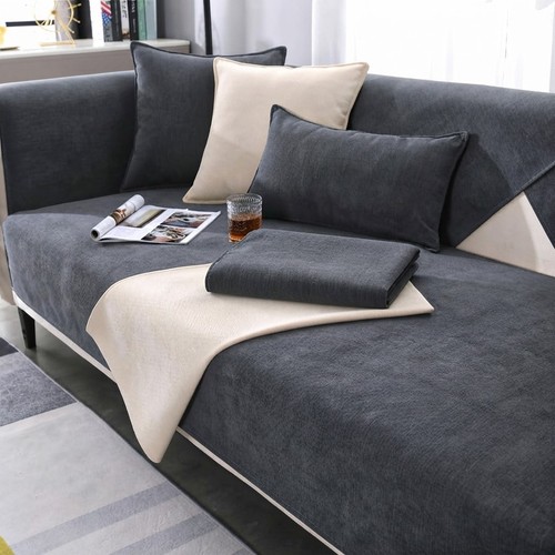 Dark grey shape sofa cover - sofa,
