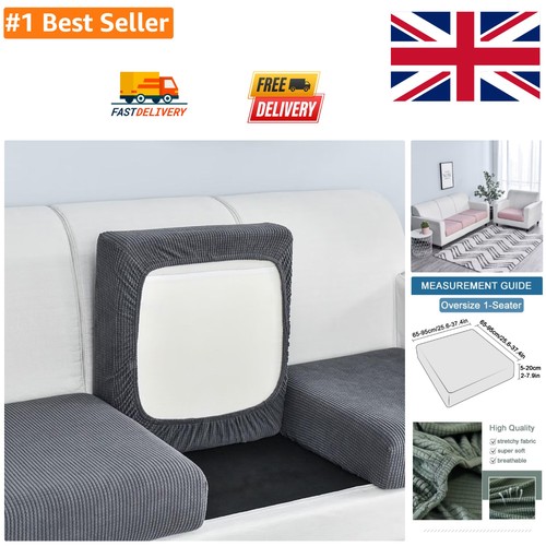 Elegant dark grey stretch sofa - grey,
