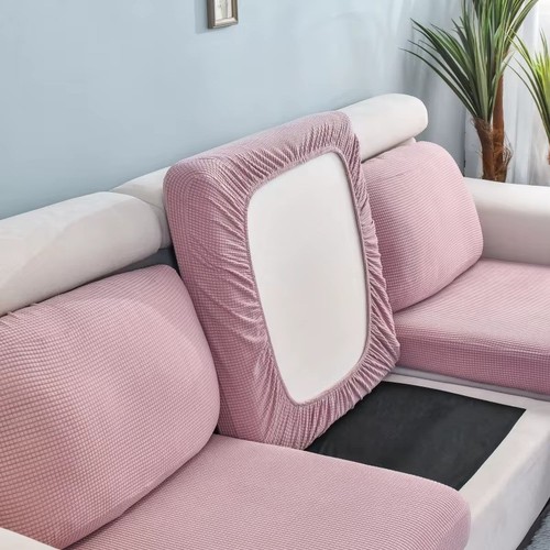 Velvet plush shaped sofa - plush, l